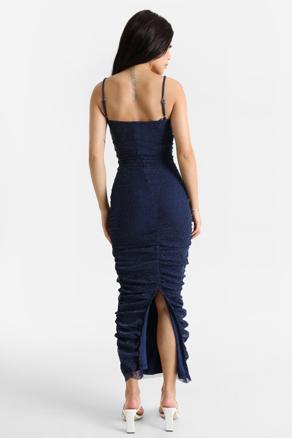 Glitzer Midikleid - Marineblau