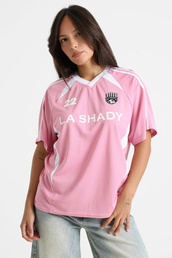 Mesh Oversize T-Shirt - Pink + White