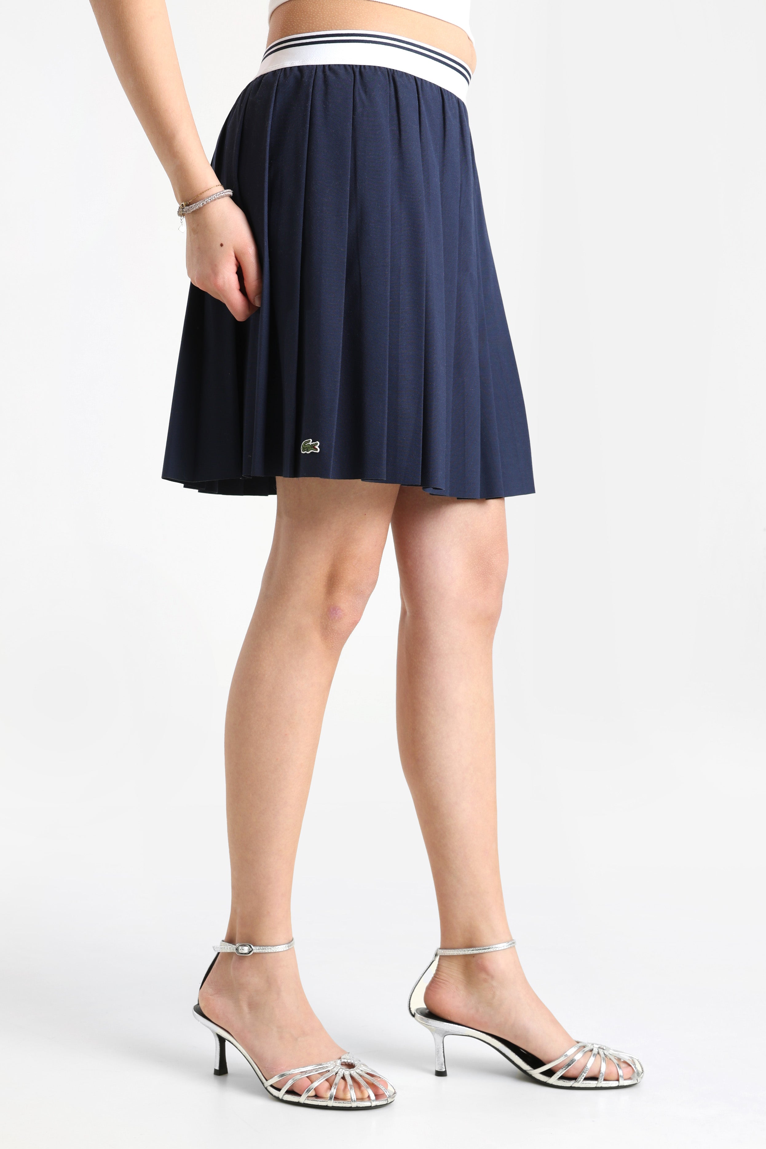 Mini Faltenrock mit Innenshorts - Navy