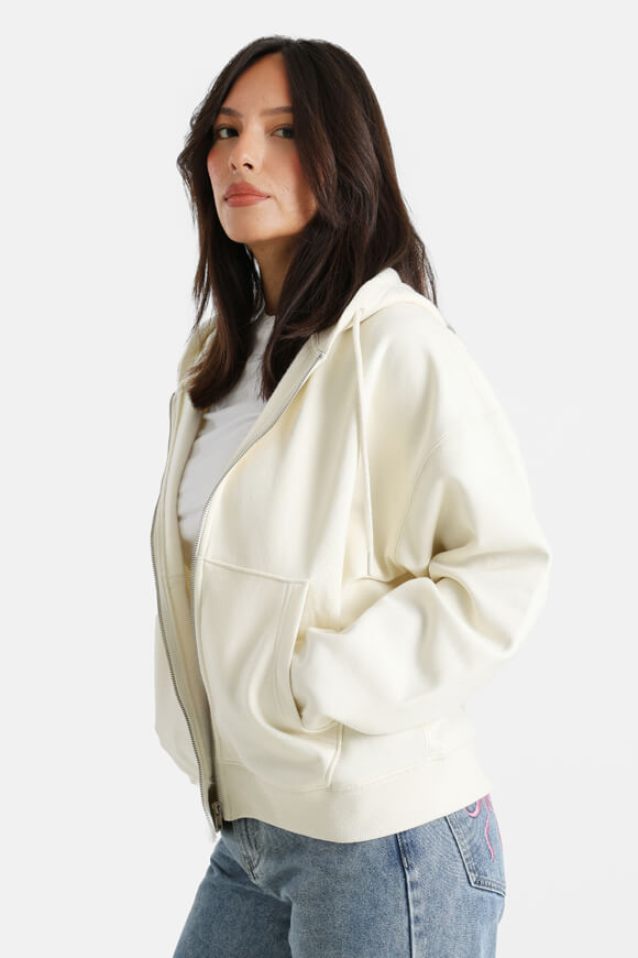 Hooded sweat jacket - Cream