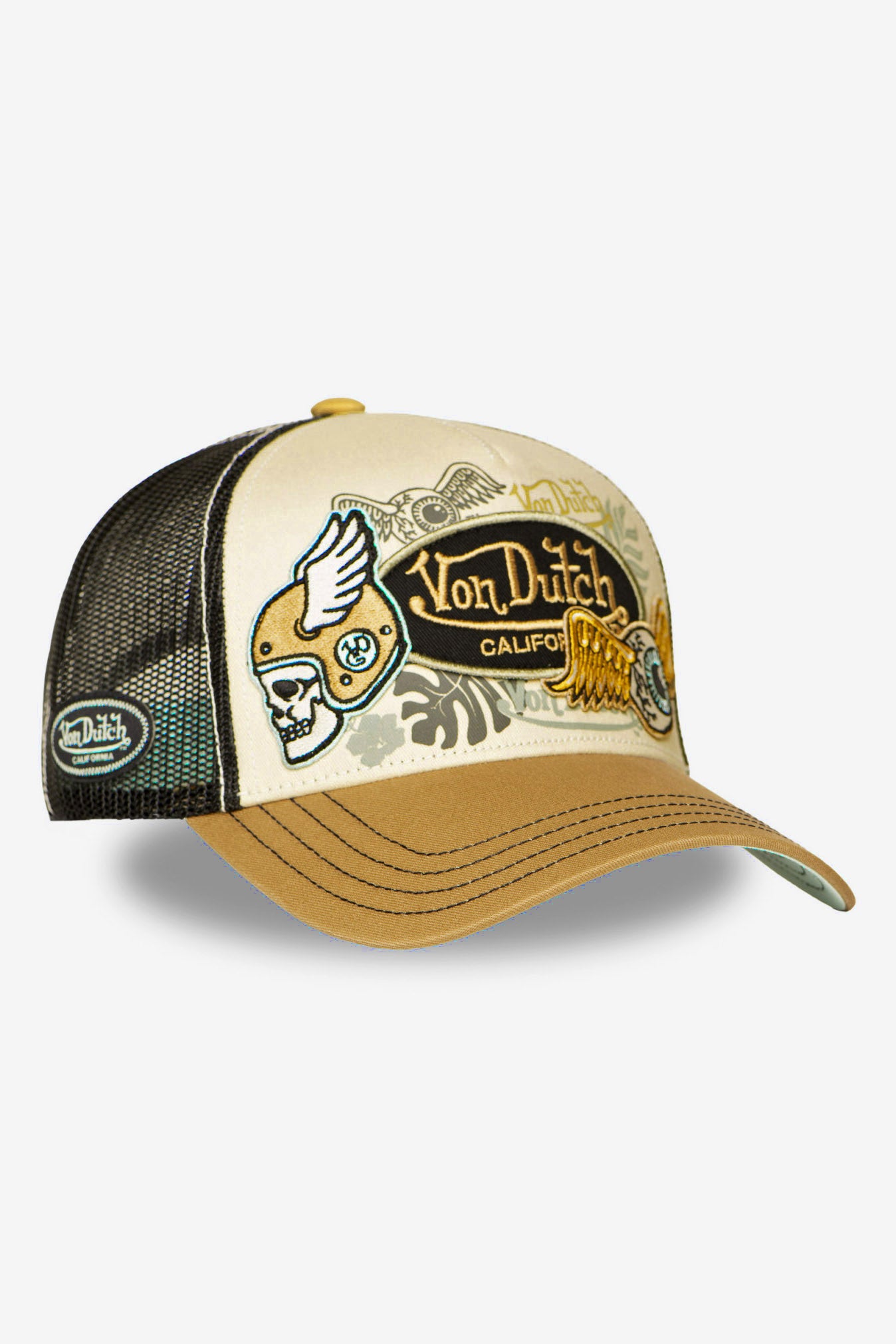 Trucker Cap / Snapback - Beige + Black