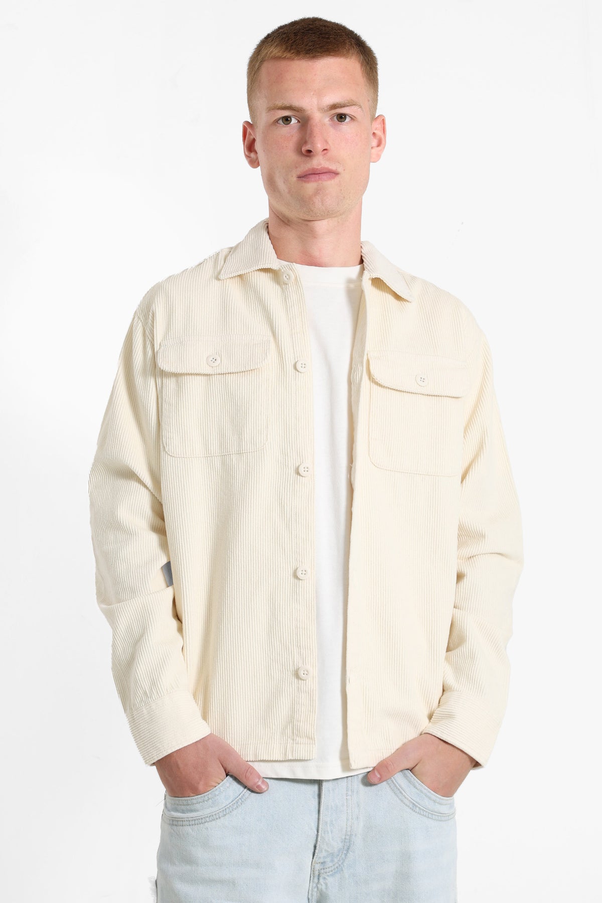 JJEREGENT Cord-Overshirt - Antique White