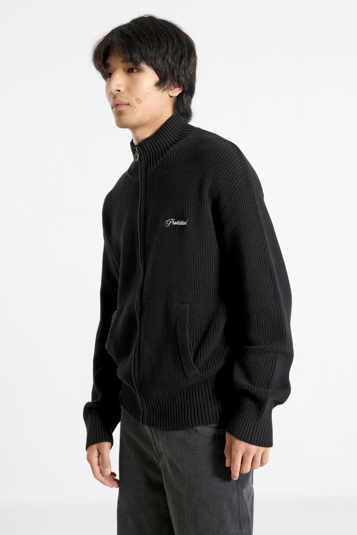 Giacca Campus in maglia a coste - Black