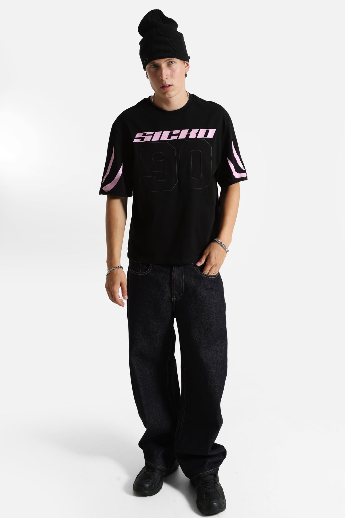 T-Shirt - Schwarz + Rosa
