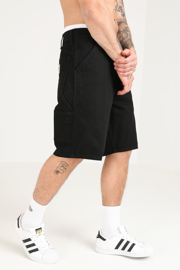 Single Knee Jeansshorts - Black Rinsed