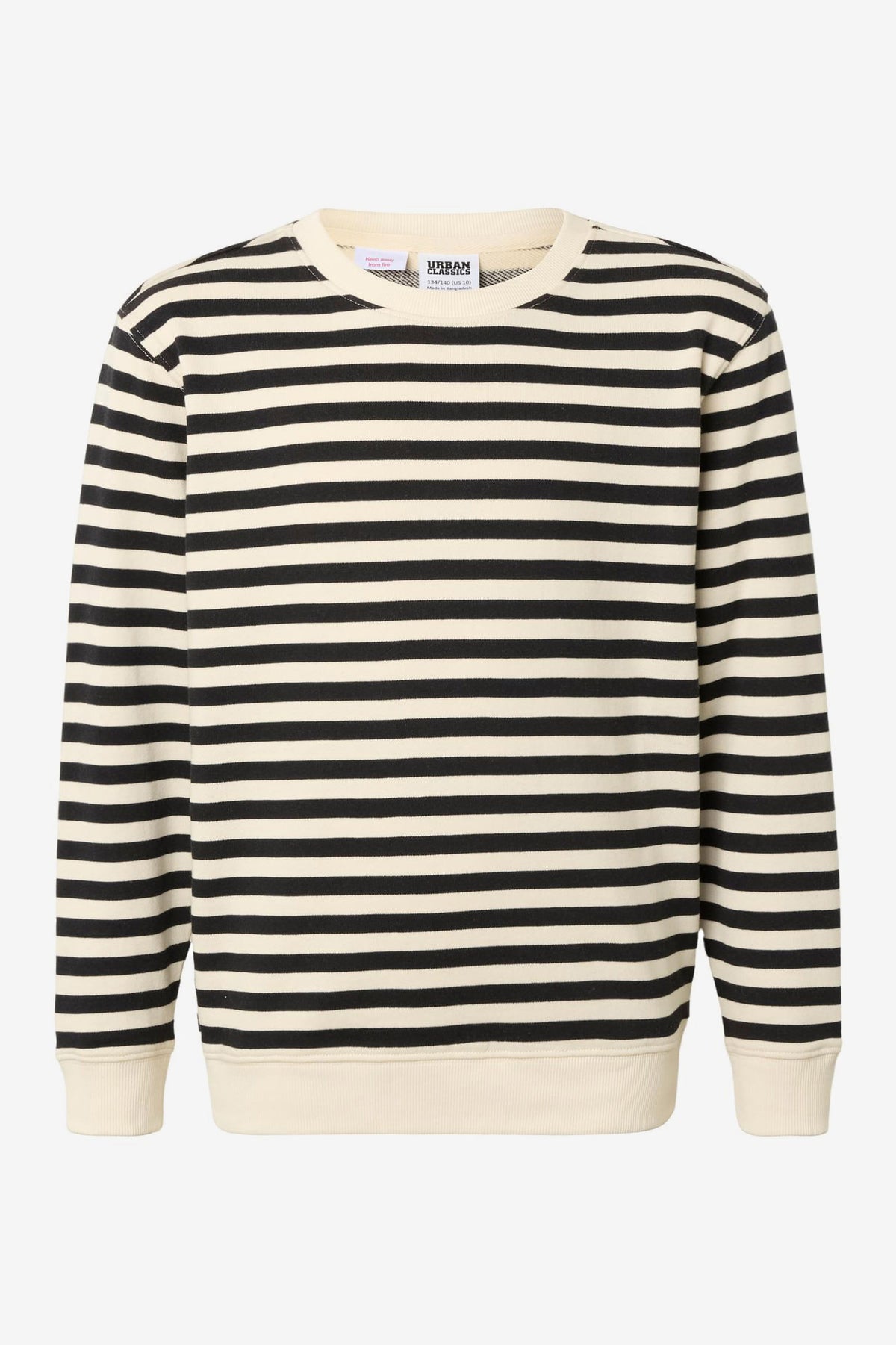 Striped Sweatshirt - Whitesand + Black