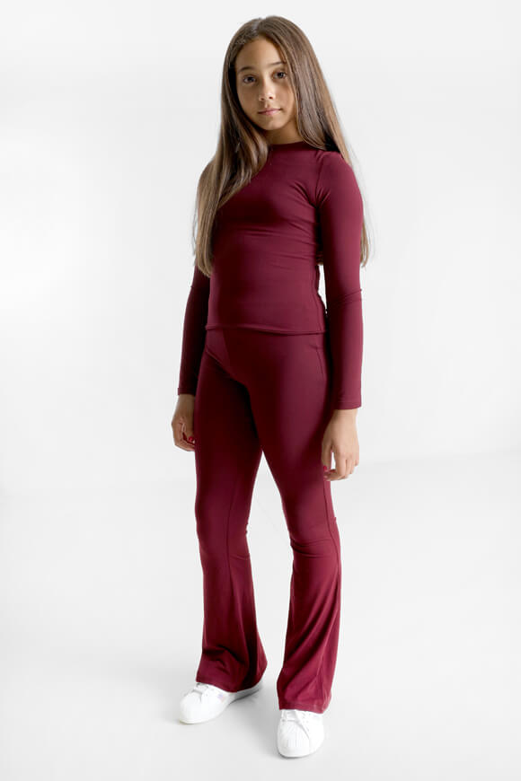 Crop Langarmshirt - Bordeaux