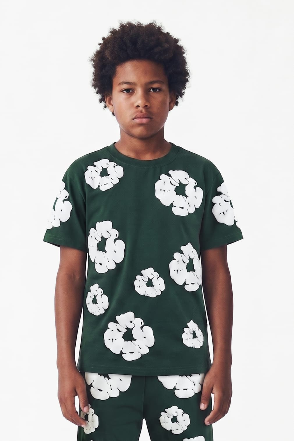 T-Shirt - Forest Green + White