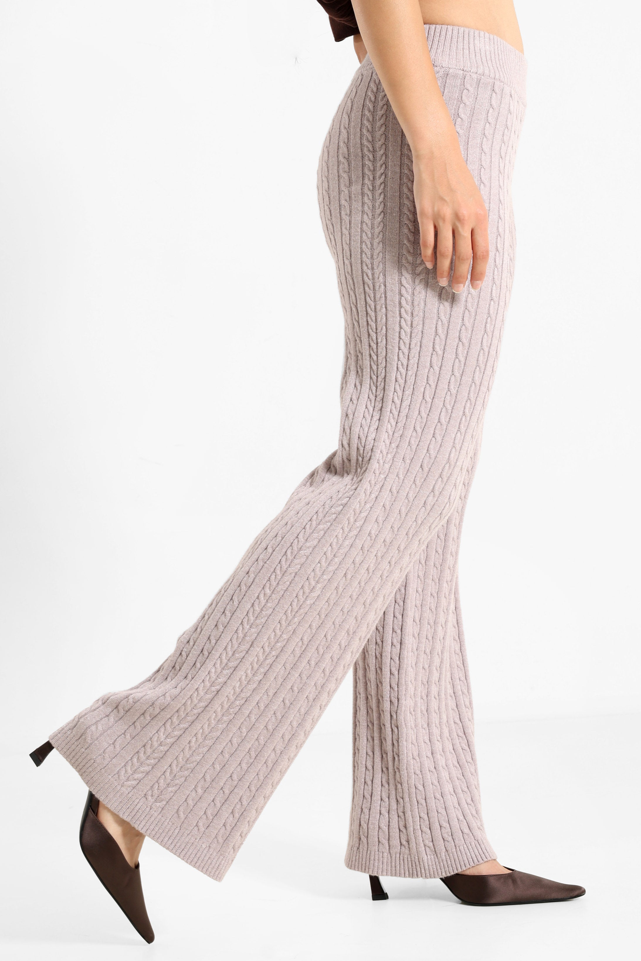 Strickhose - Taupe meliert