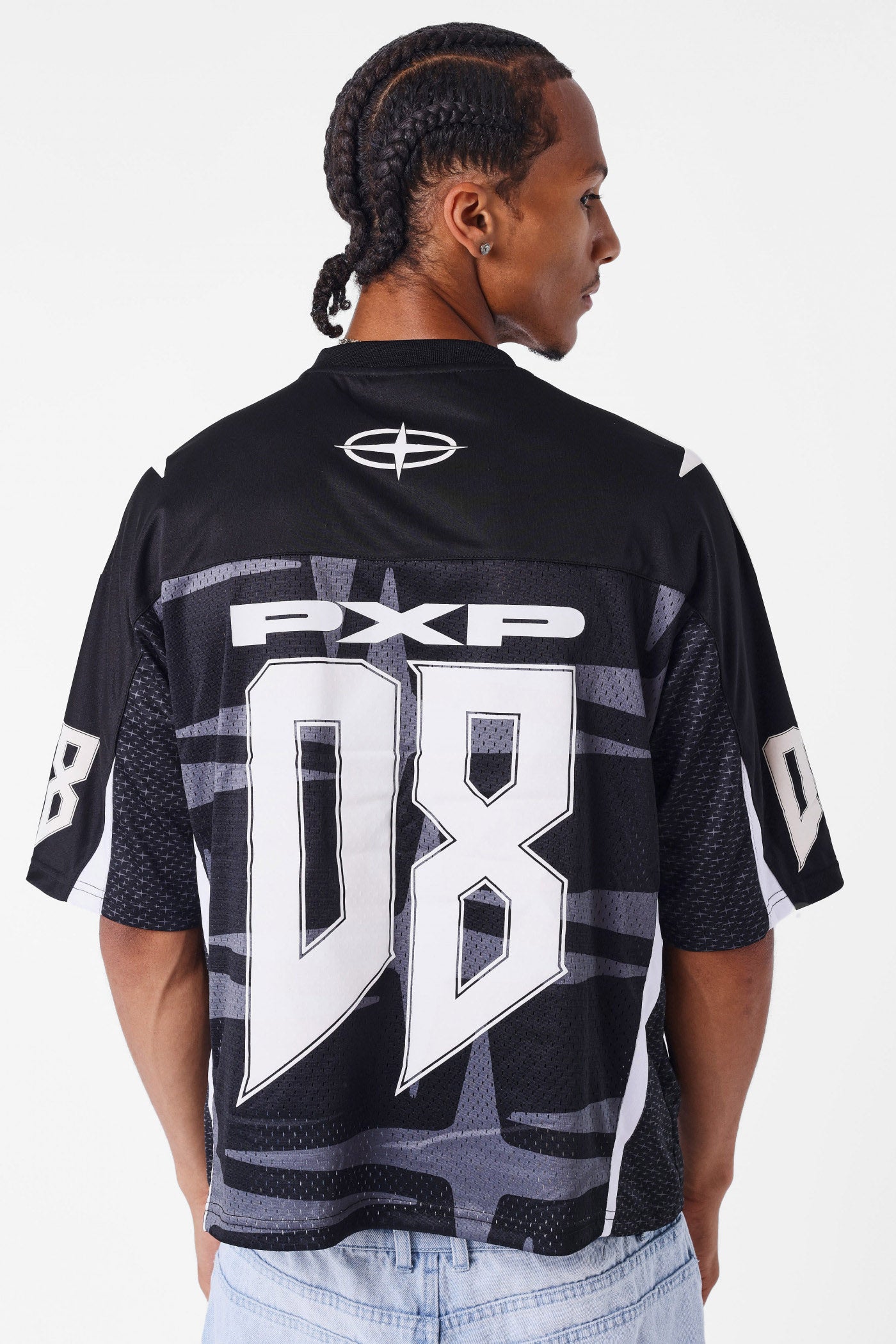 Mesh Oversize T-Shirt - Black + Grey + White