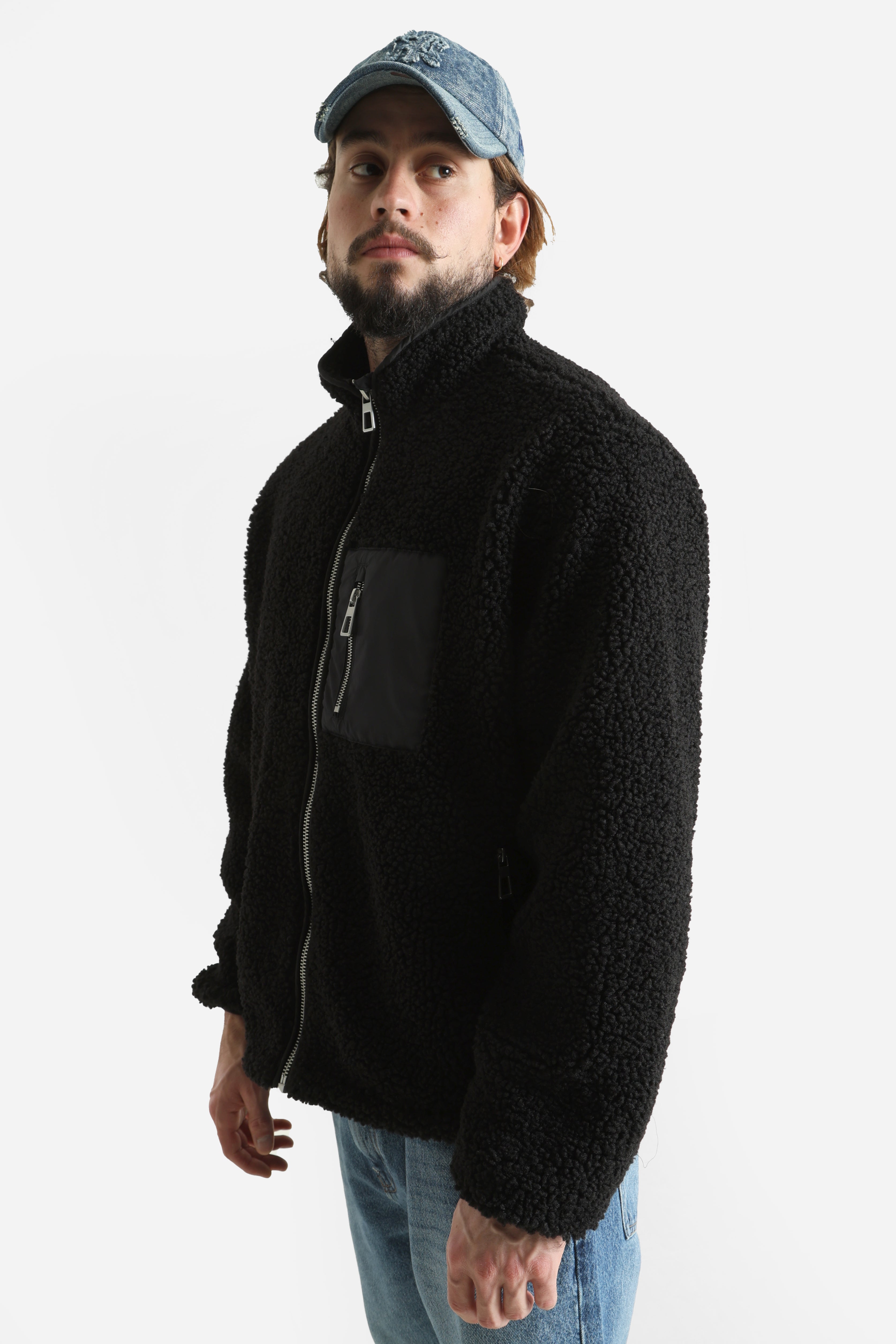 ONSJAIMY Veste Sherpa - Noir