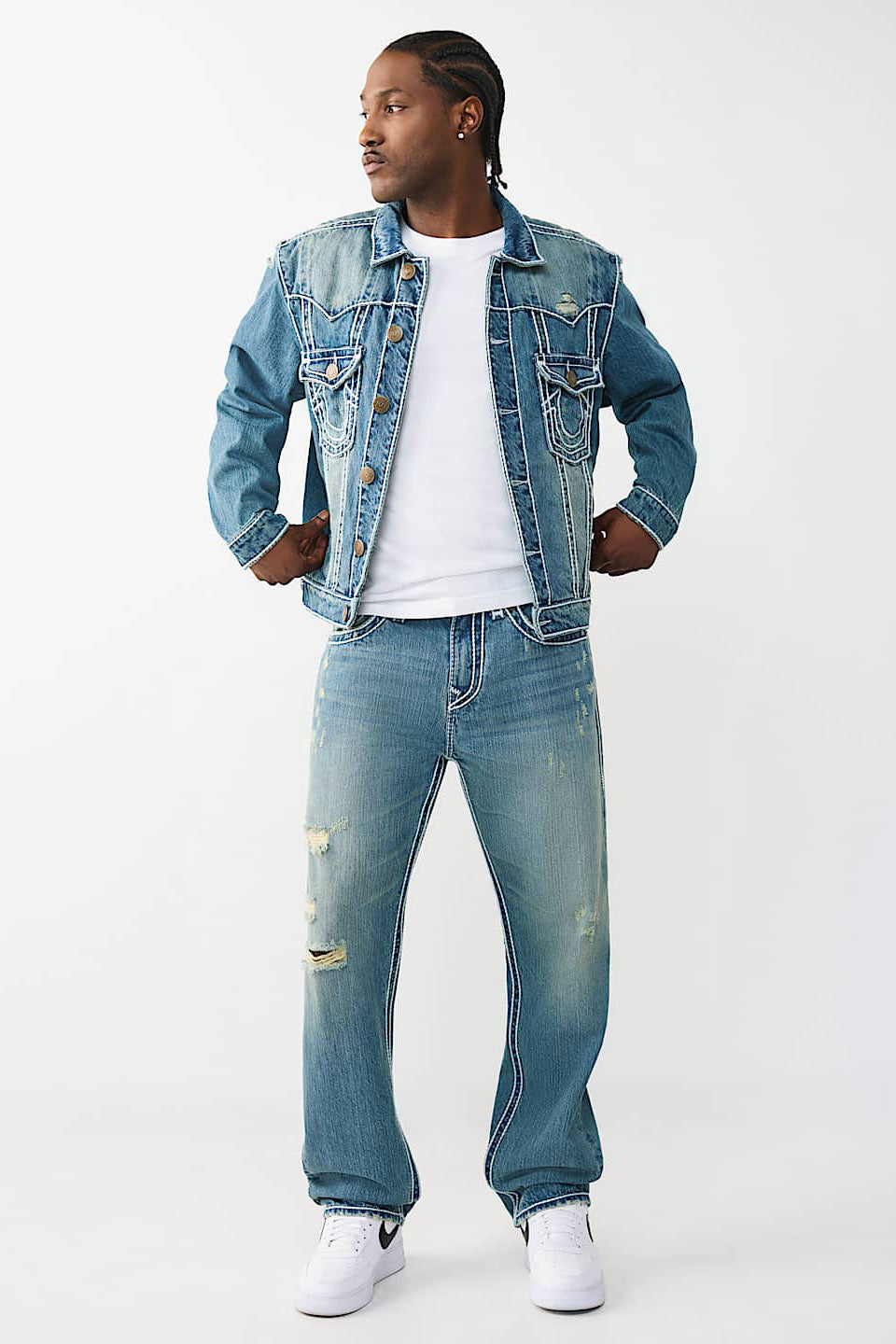 Bobby Relaxed Straight Fit Jeans L32 - Blue Medium Wash