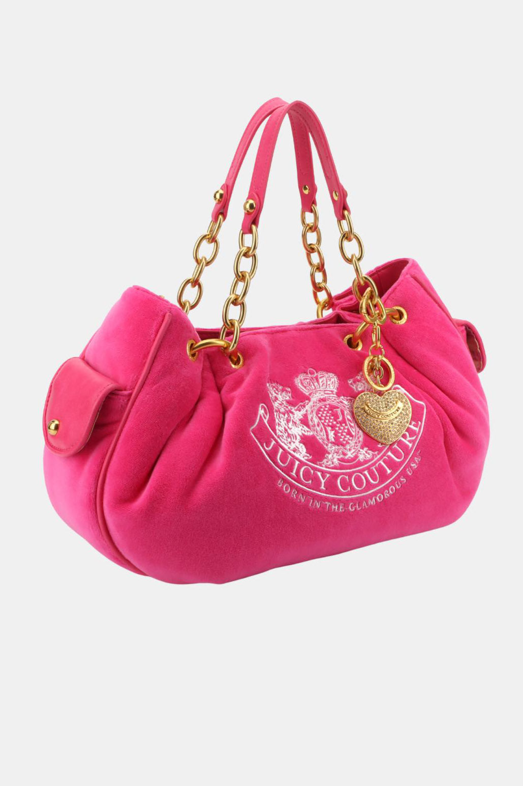 Crest Samt Handtasche - Pink Yarrow