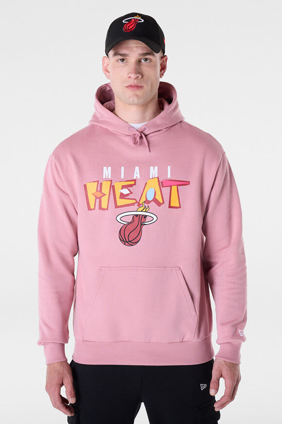 Felpa con cappuccio oversize con grafica NBA - Old Rose
