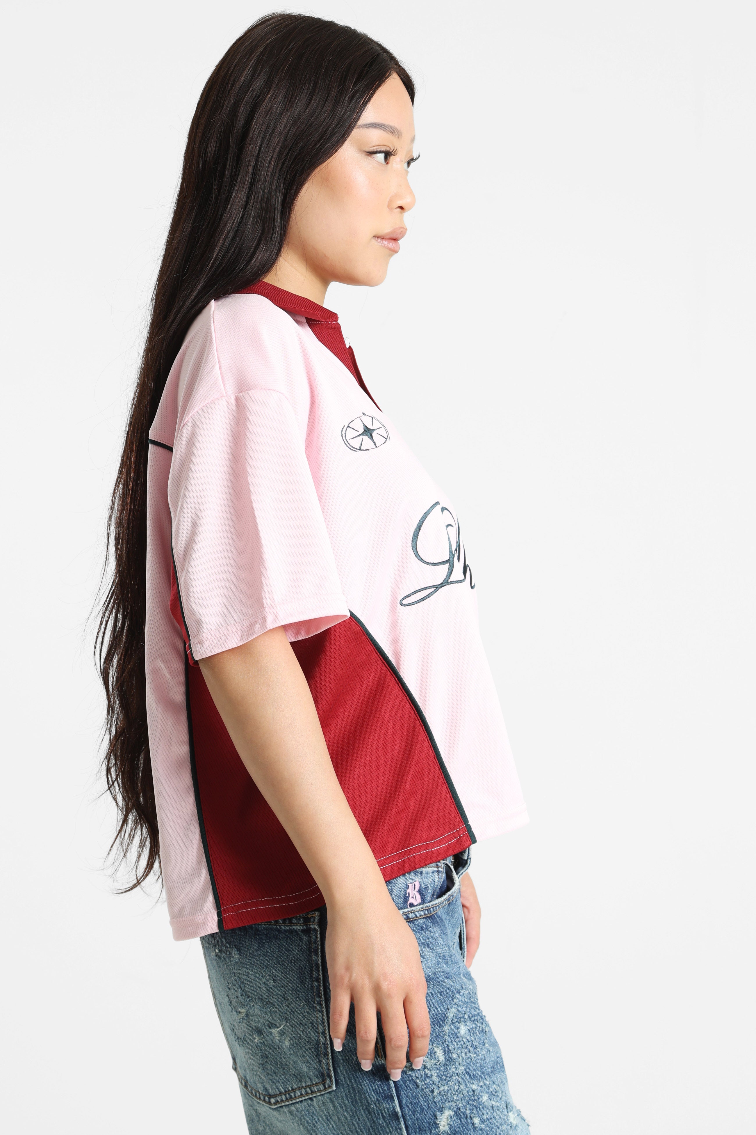T-shirt ampia - Rosa + Rosso