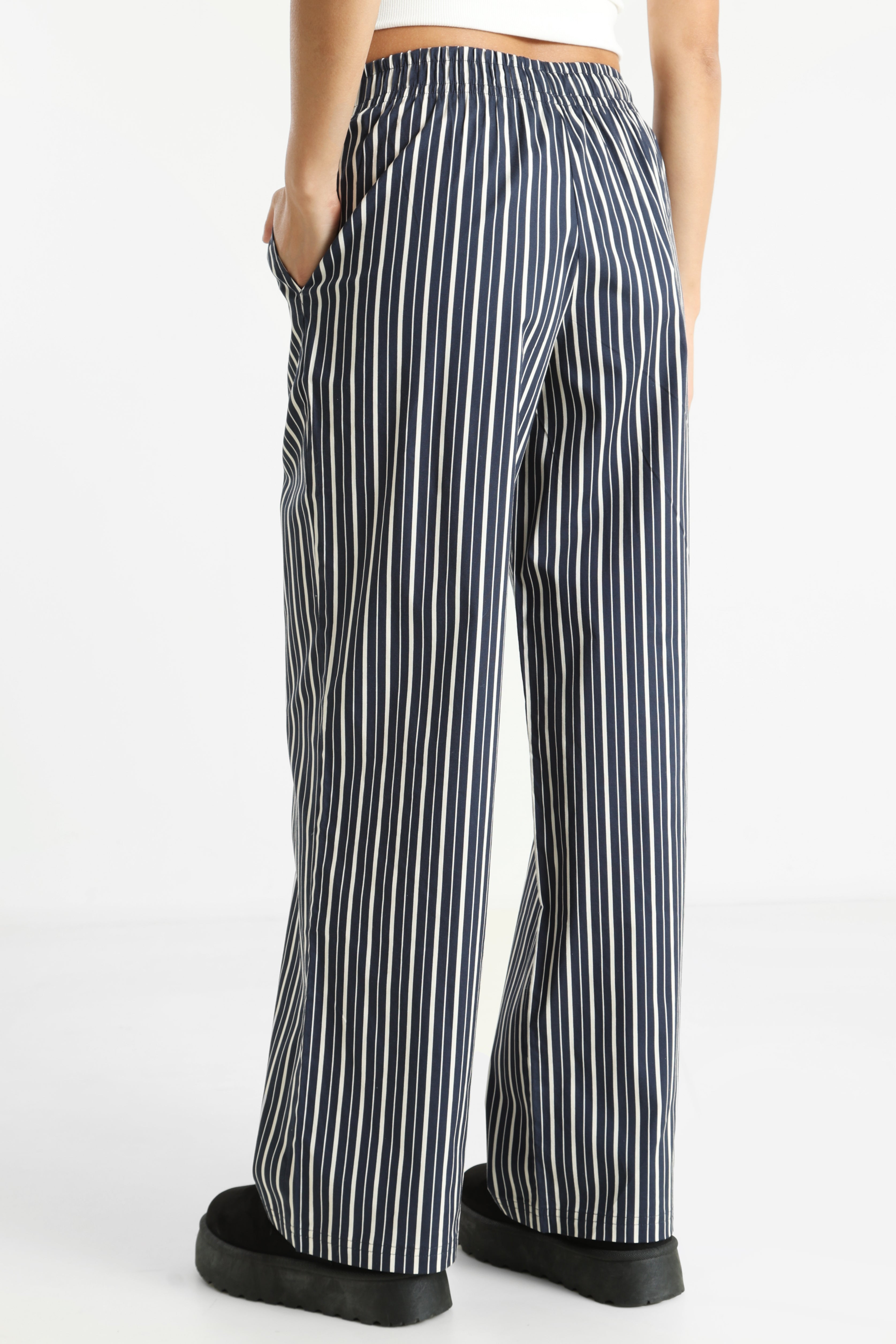 Pantaloni in tessuto Louisa - Indigo Navy + Bianco