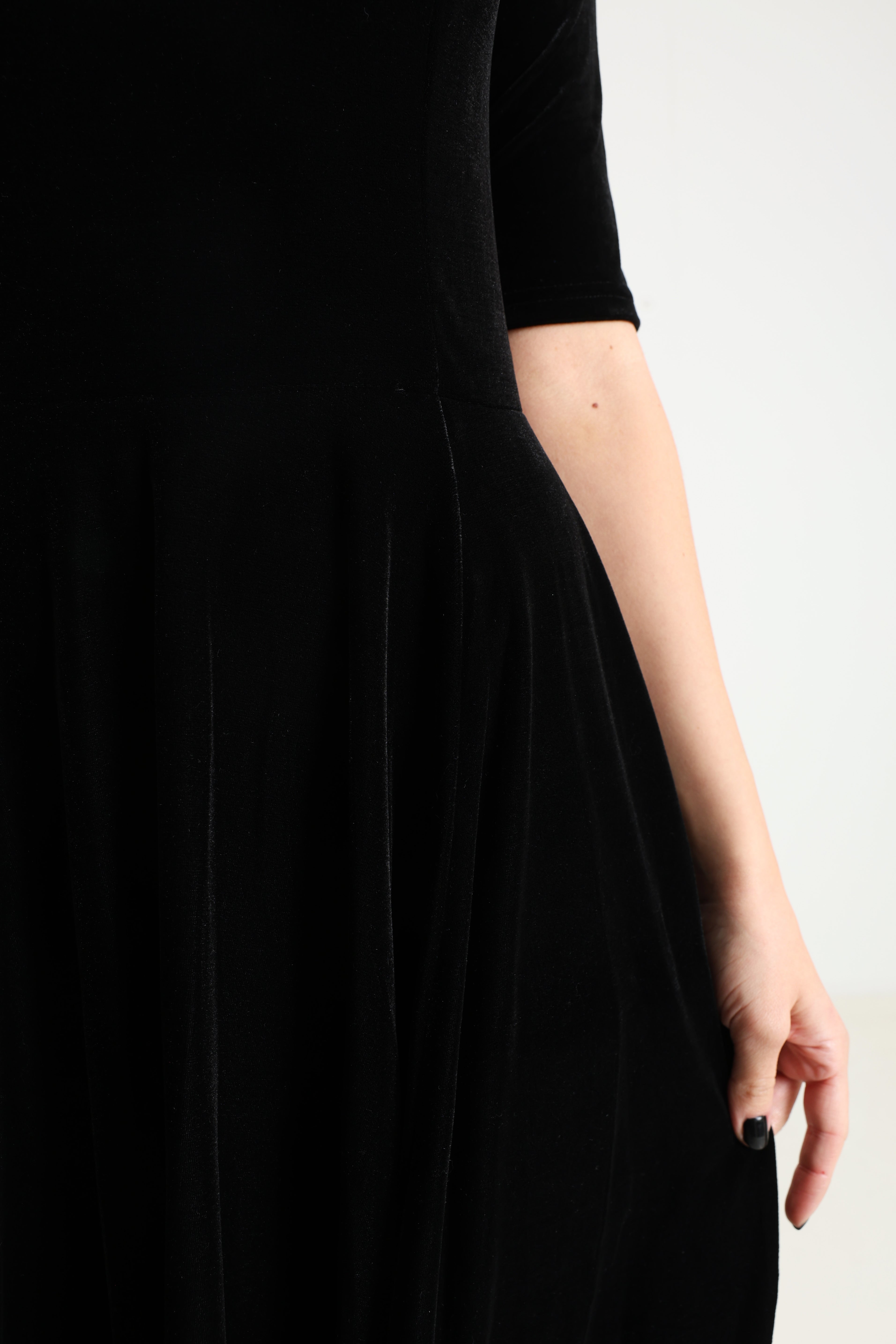 Amalia robe midi en velours - Black