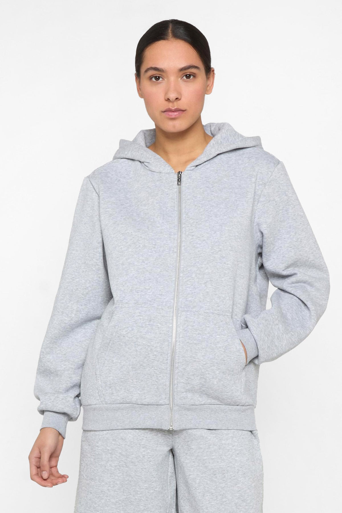 Kapuzensweatjacke - Heather Gray