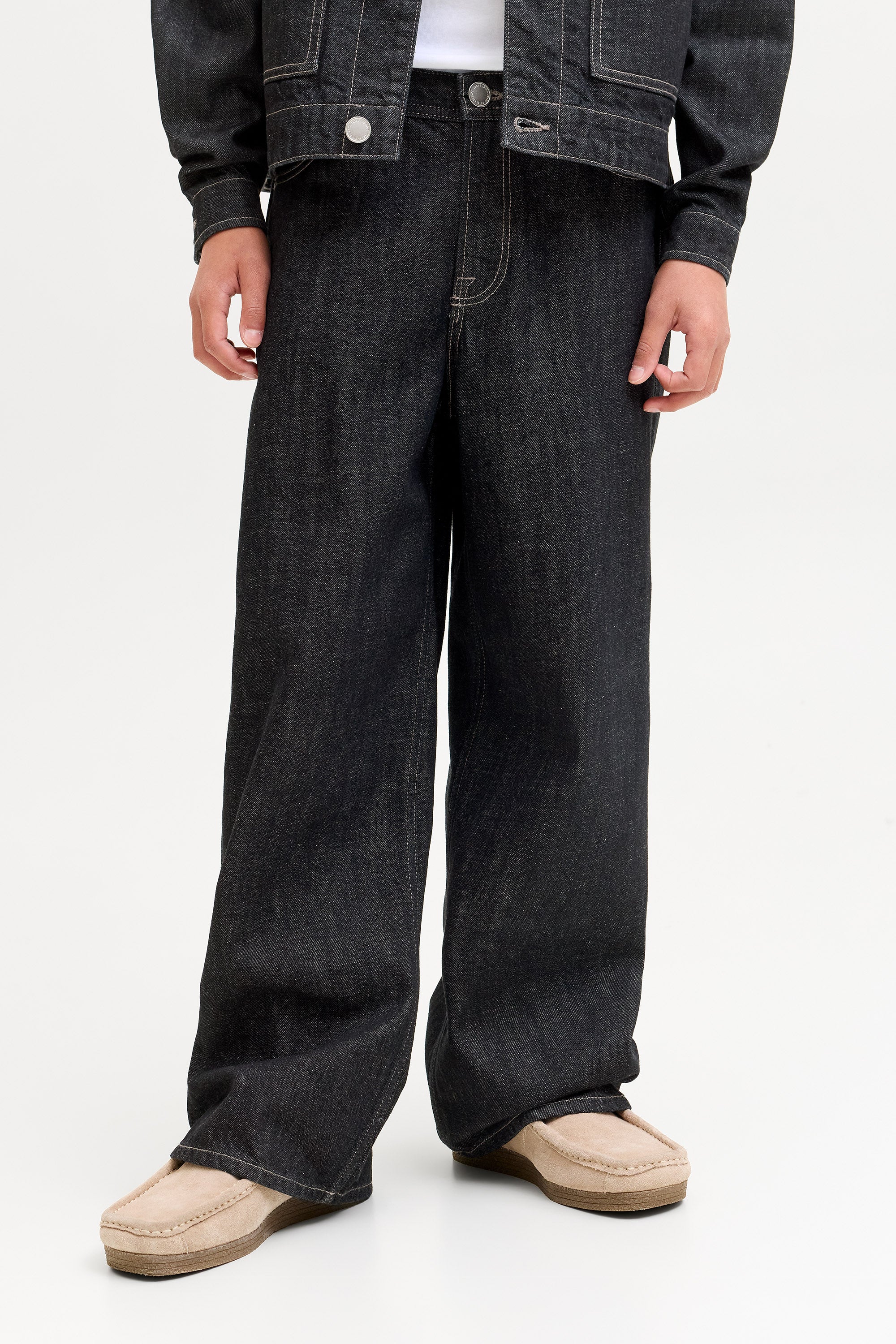 JJIDAVE Wide Leg Jeans - Blue Denim