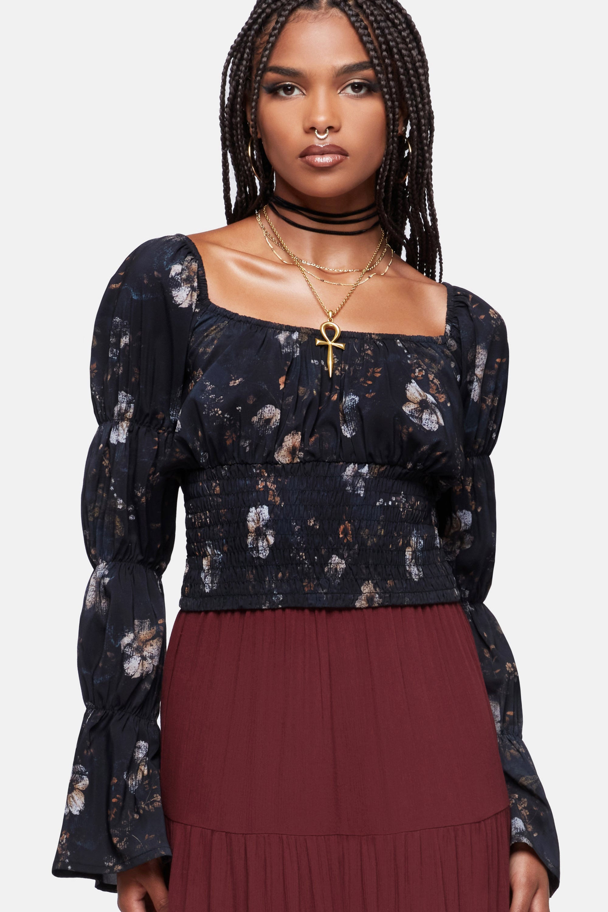 Autumna Crop Langarmshirt - Black