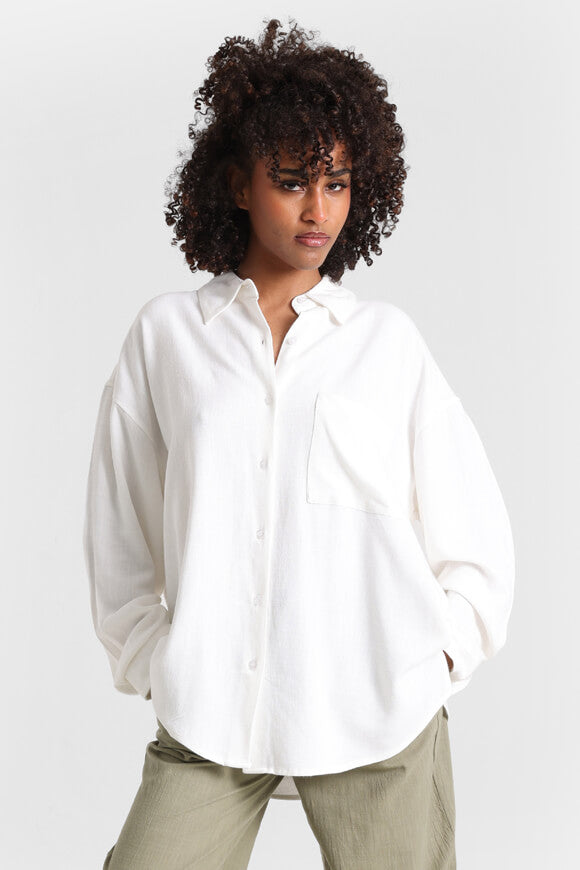 Chemise oversize en lin - blanc cassé