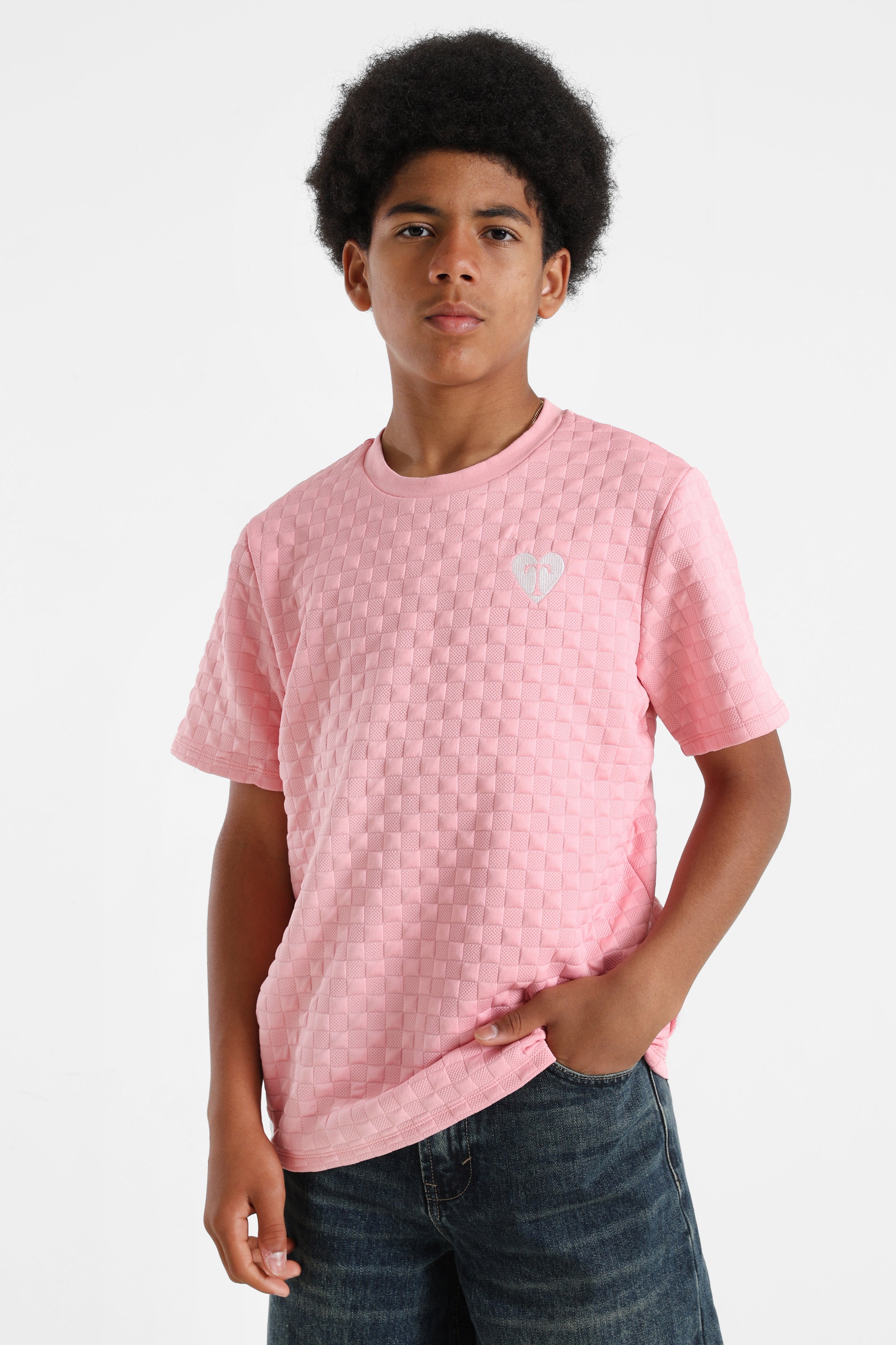 Strukturiertes T-Shirt - Rosa
