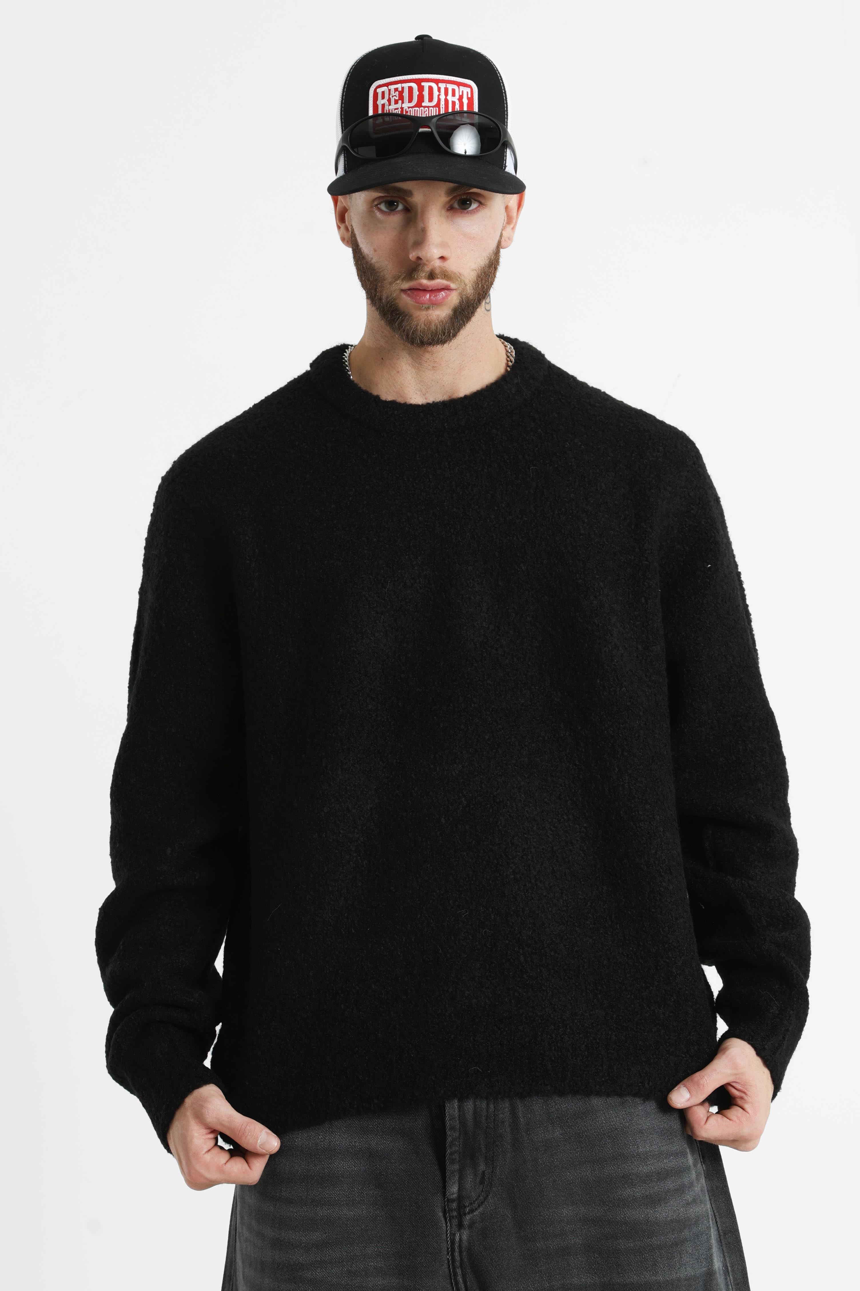 JORMEADOWS Pull en maille bouclette - Black