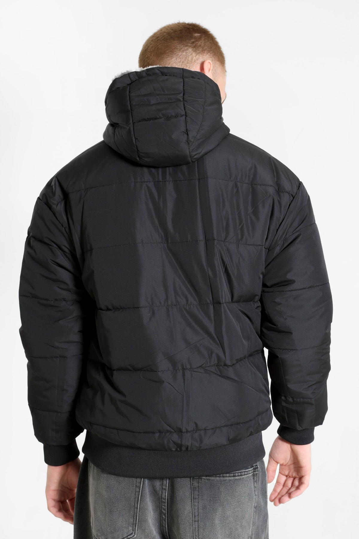 Veste réversible en fourrure synthétique - Grey + Black