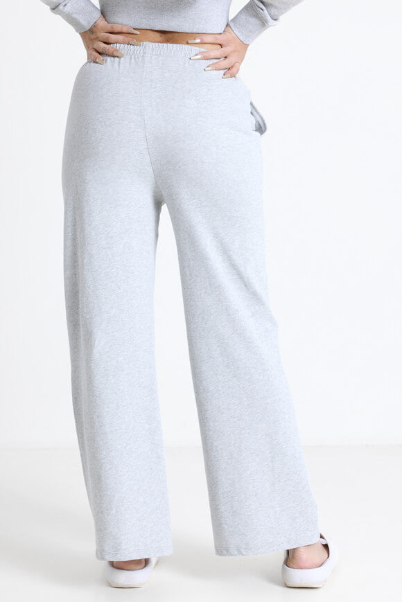 Wide leg sweatpants - mottled light gray