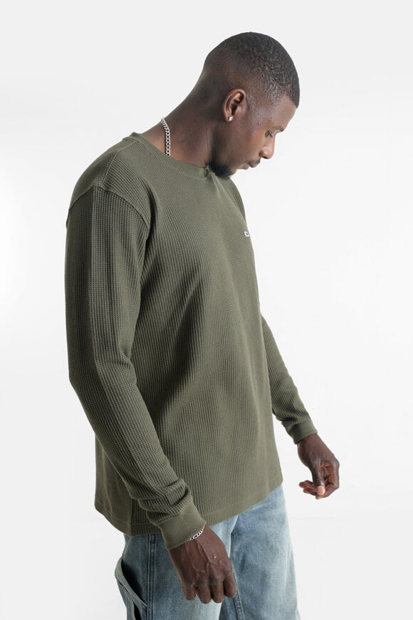 Langarmshirt mit Waffelstruktur - Fatigue Green