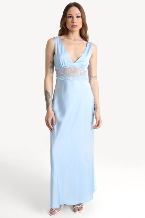 Maxi abito in raso - Azzurro