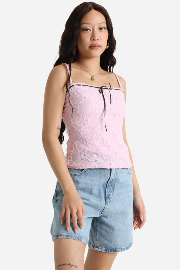 Strick Crop Trägertop - Rosa