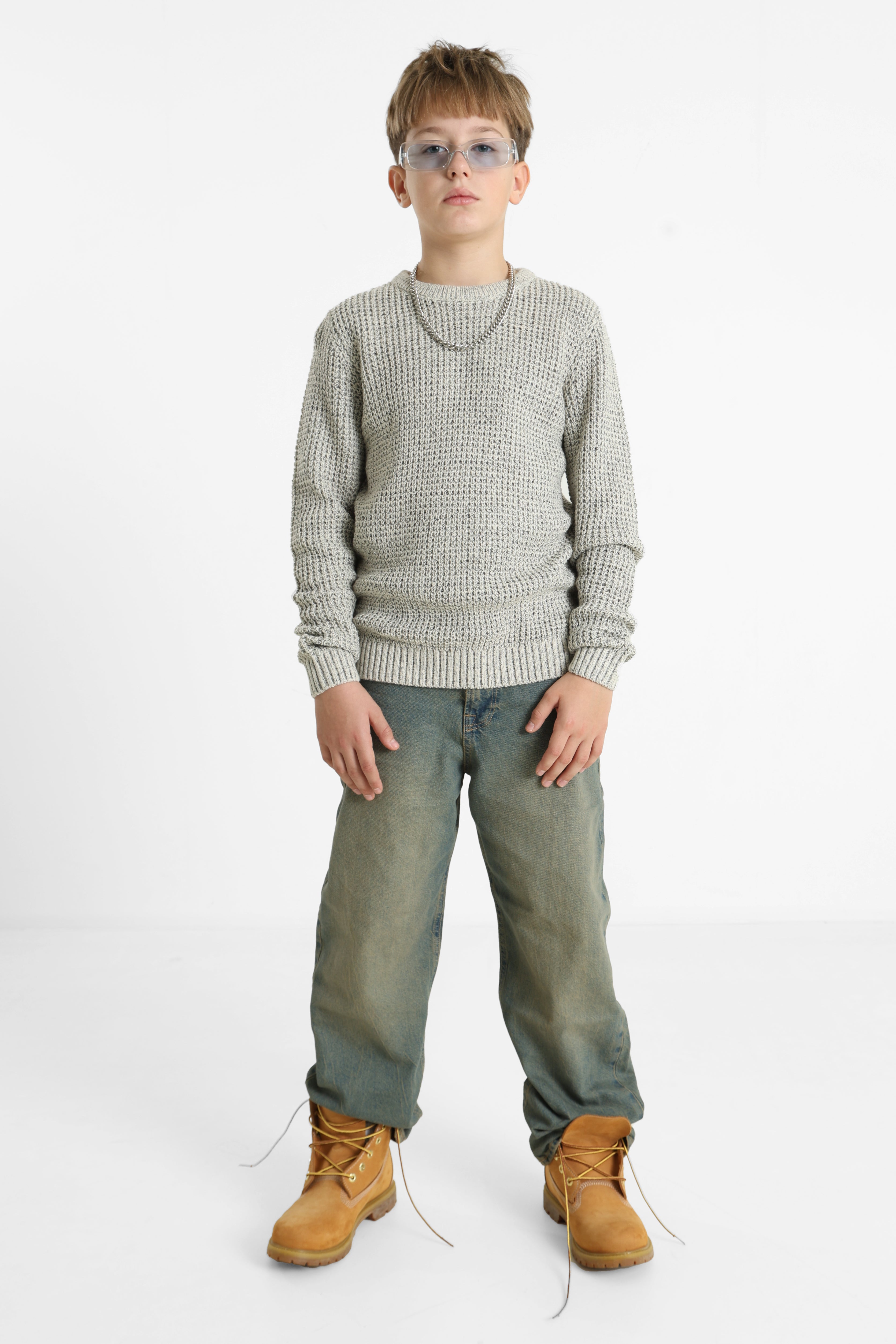 JJGLOBAL - Maglione lavorato a maglia - Raggio di luna