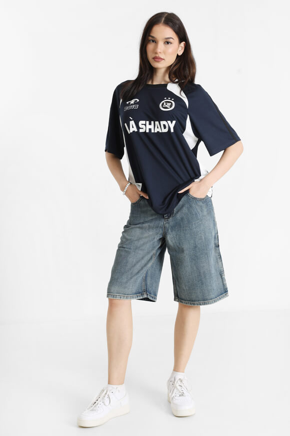 T-shirt oversize en maille - bleu marine