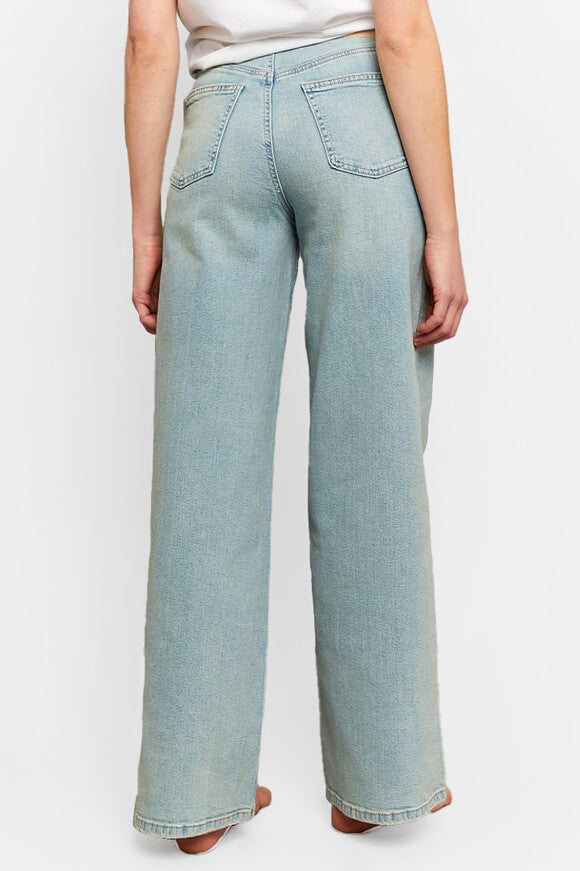 High Waist Wide Leg Jeans - Light Blue Used
