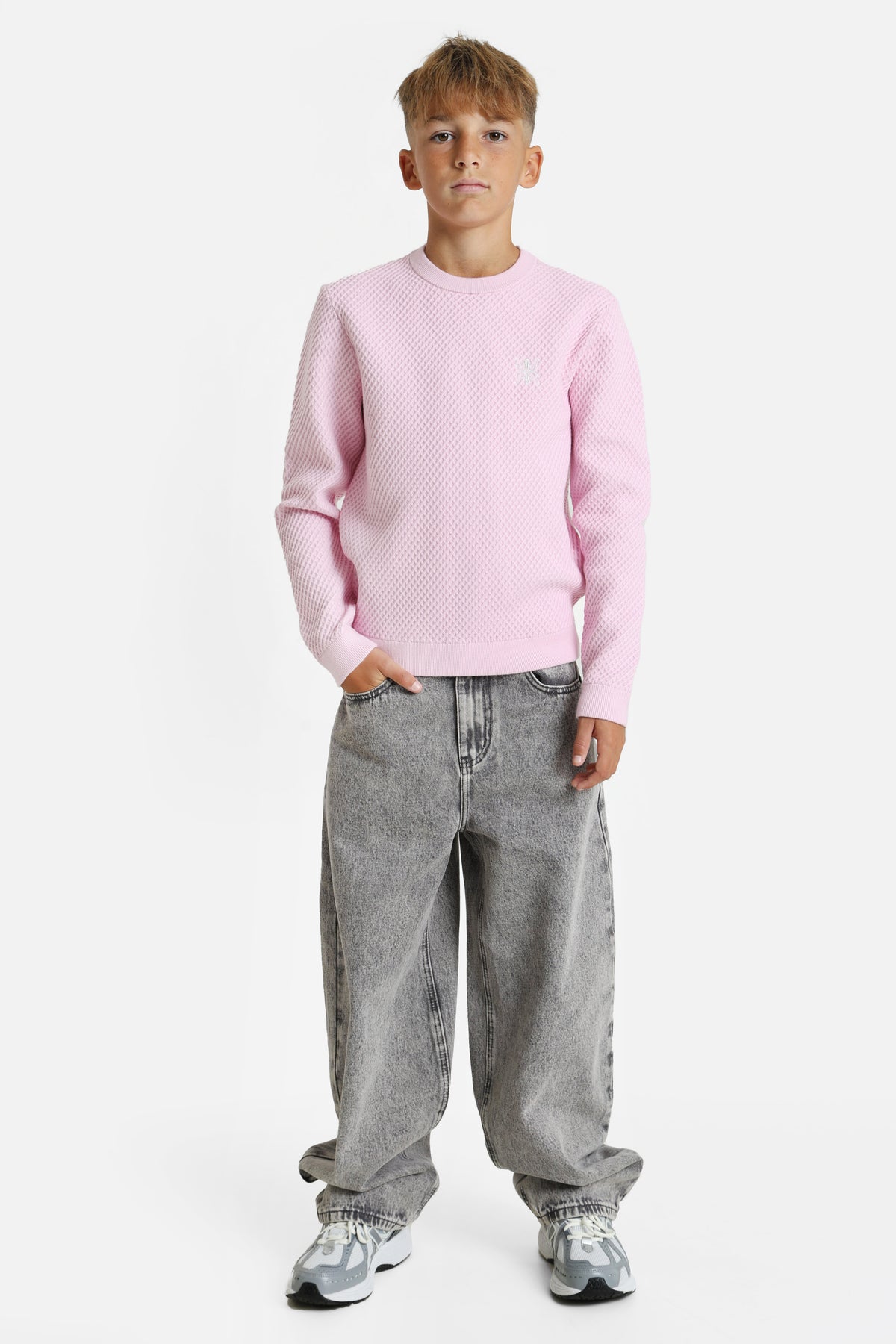 Pull en tricot structuré - Rose