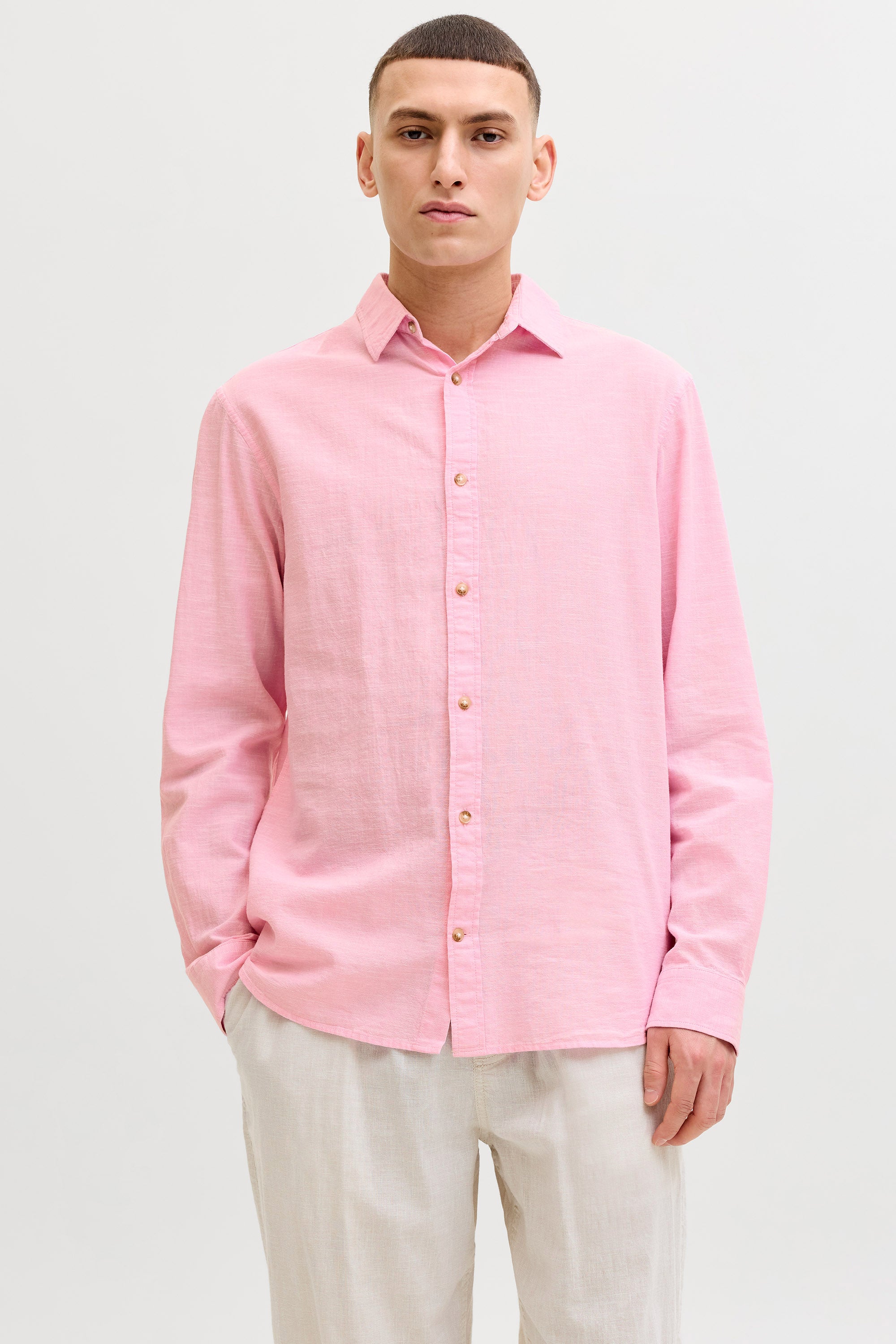 JJESUMMER Leinenhemd - Prism Pink