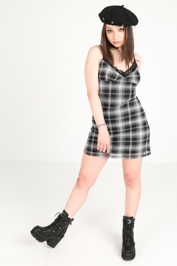 Mini robe en mesh - Noir + Blanc