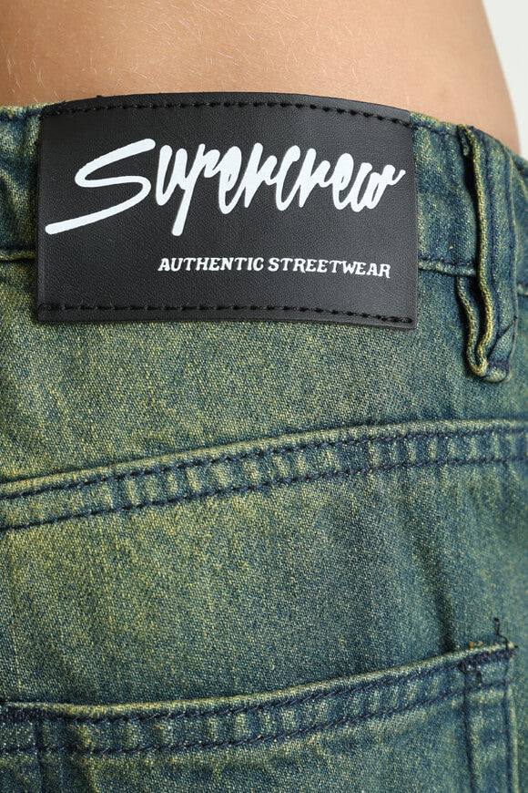 Baggy fit jeans - blue/green