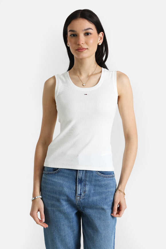 Geripptes Tanktop - Offwhite