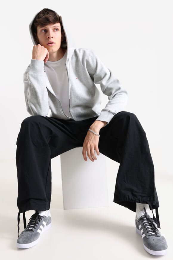 Kapuzensweatjacke - Hellgrau meliert