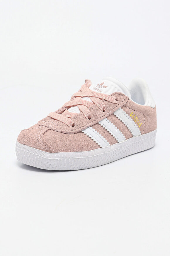 Gazelle CF Baskets pour bébé - Rose glacé + Cloud White + Or métallique