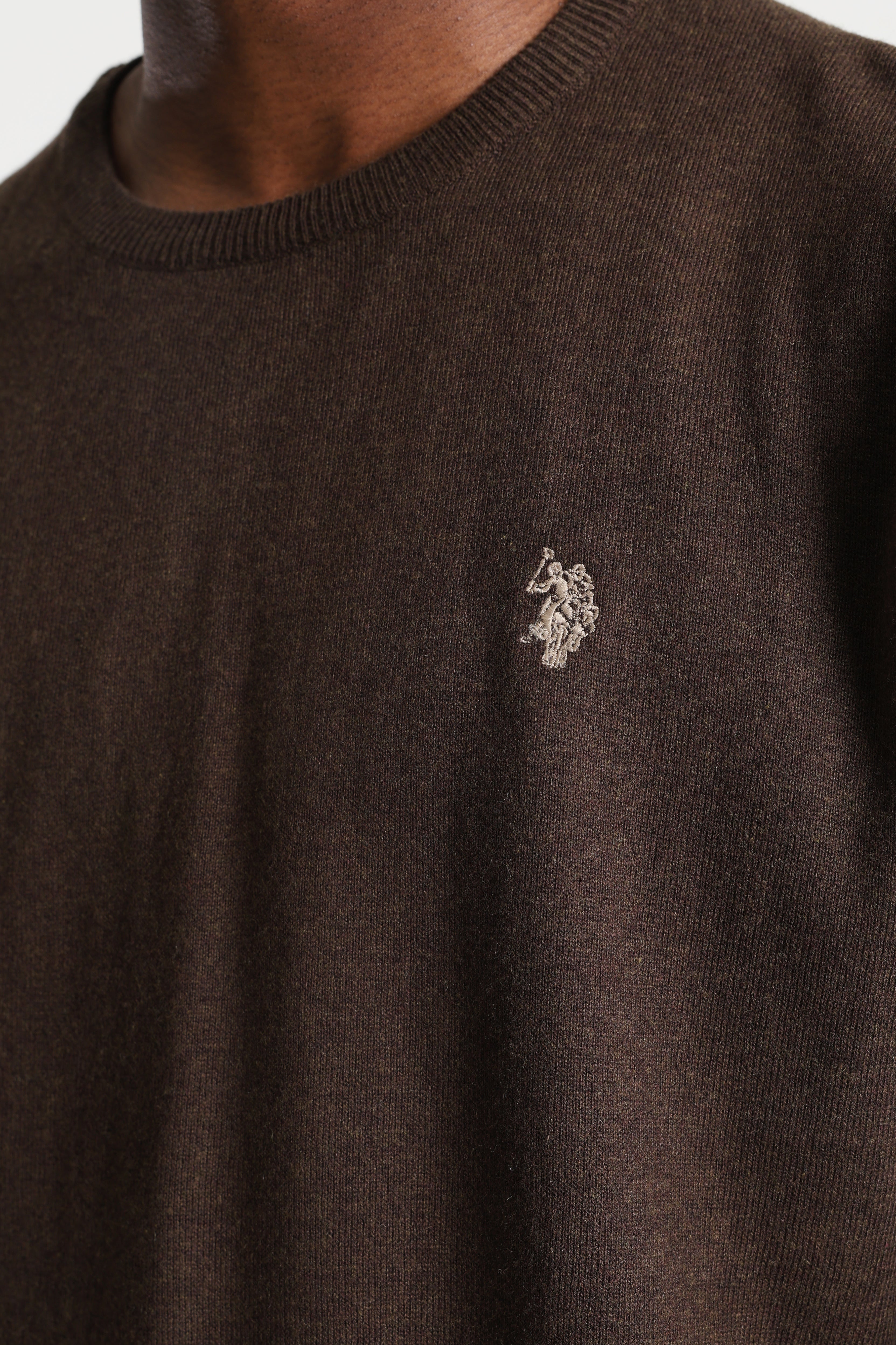 Leon pull en tricot fin - Dark Brown Heather
