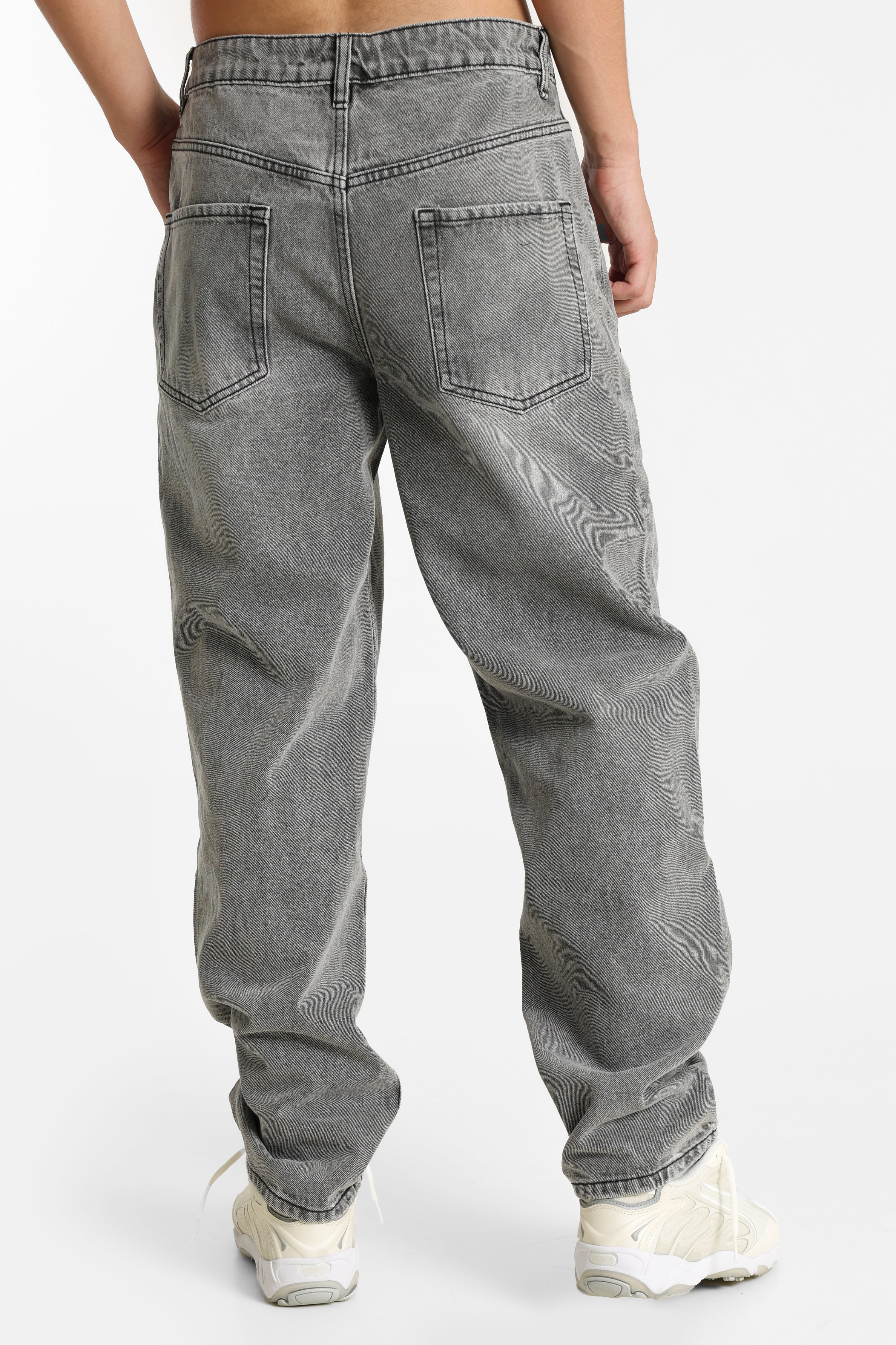 Straight Fit Jeans - Gewaschen Schwarz