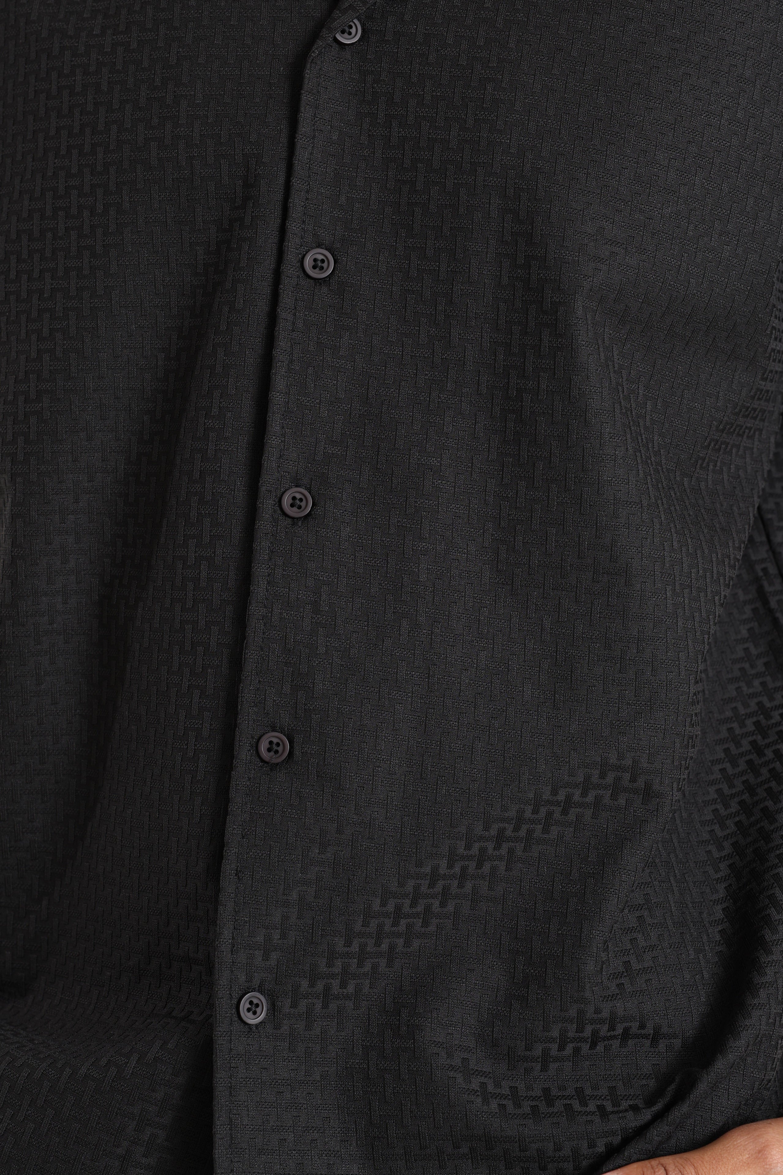 Strukturiertes Hemd - Black