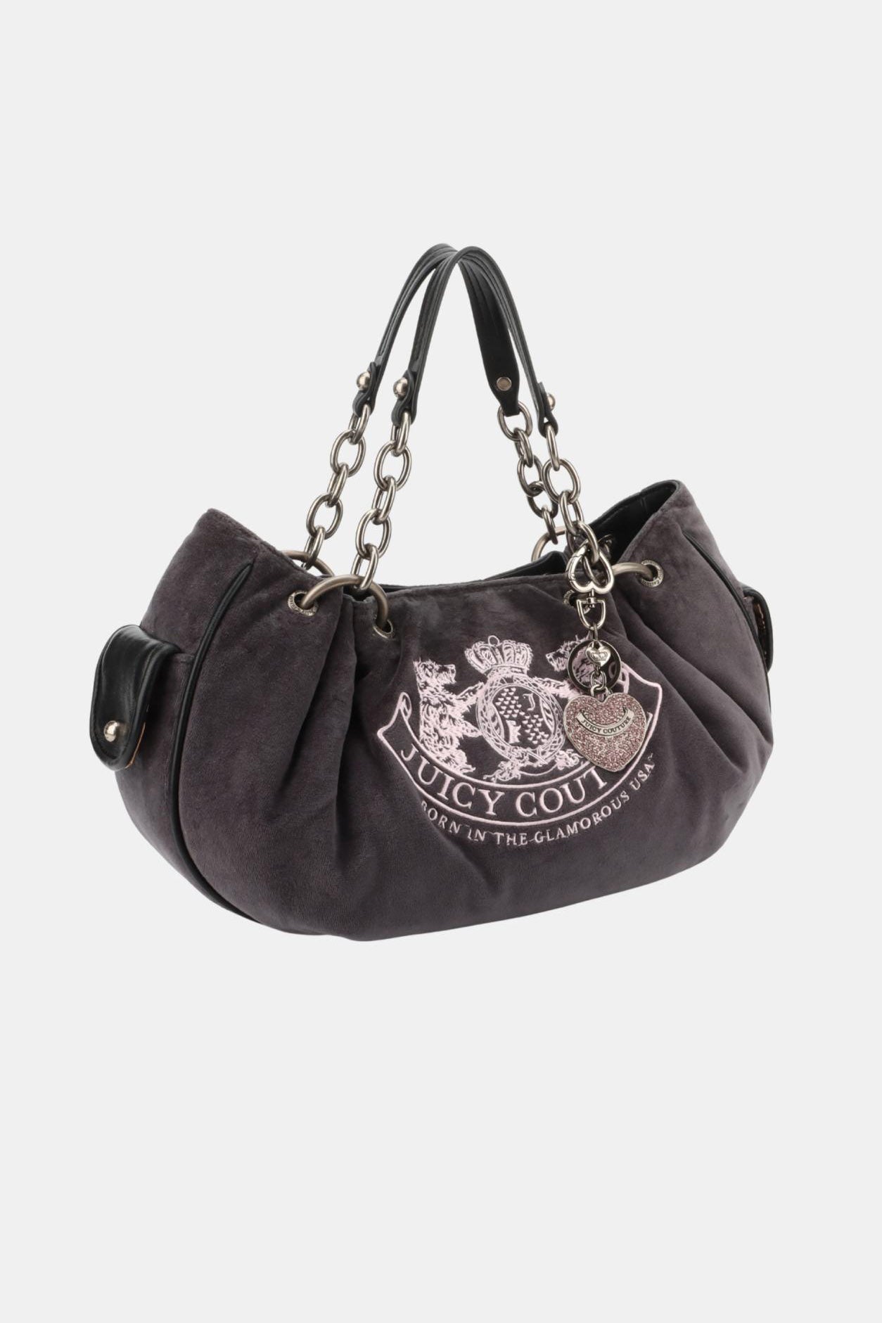 Crest sac à main en velours - Grey