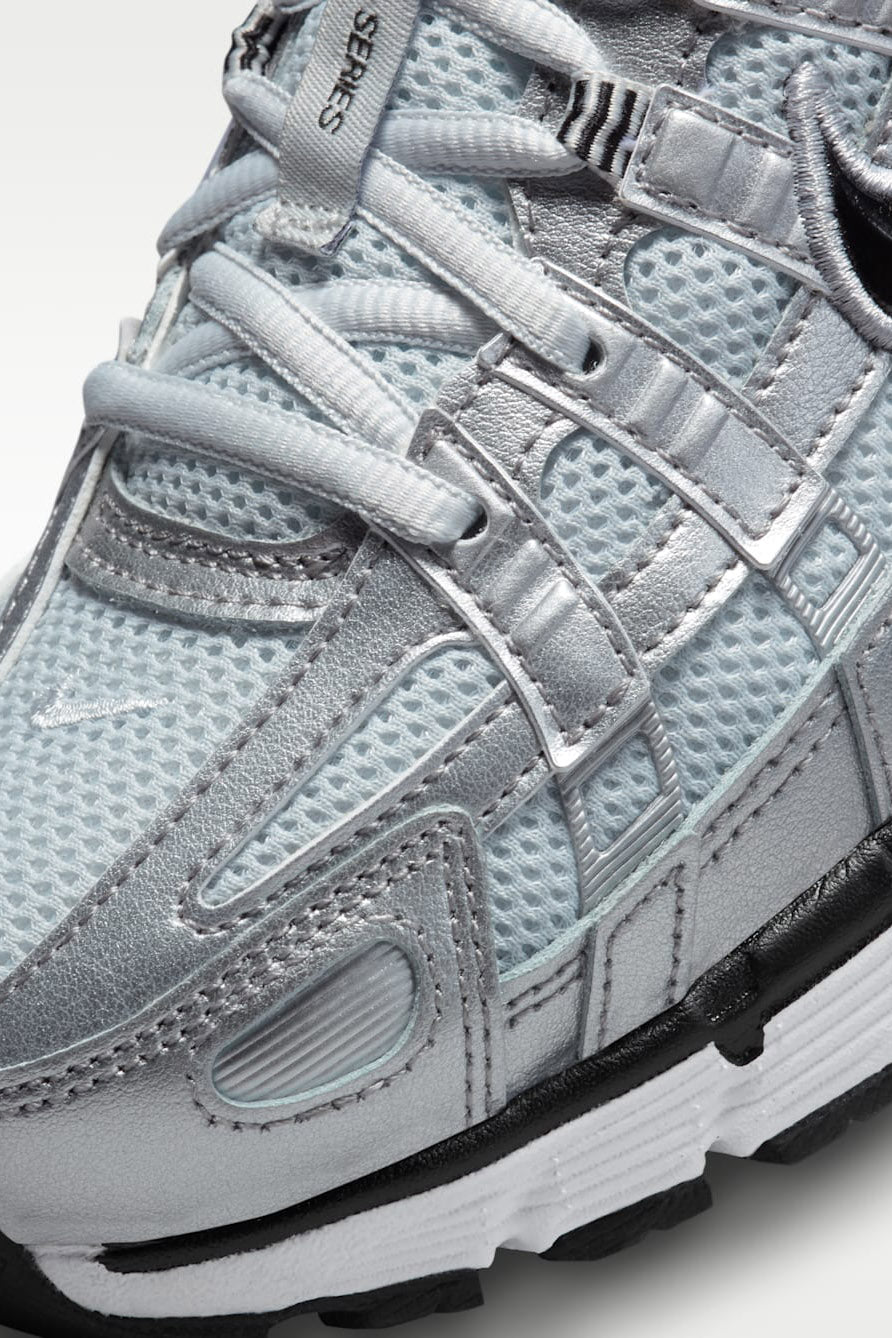 P-6000 sneakers - White + Black + Metallic Silver