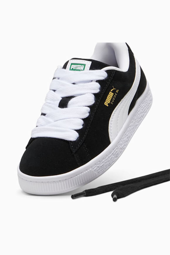 Suede XL Kids Sneaker - Black + White