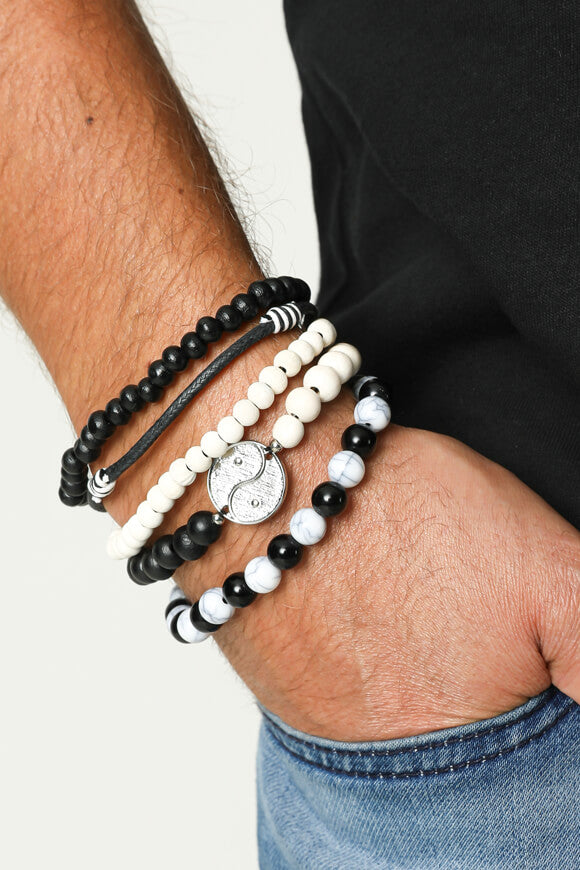 Lot de bracelets - Noir + Ecru