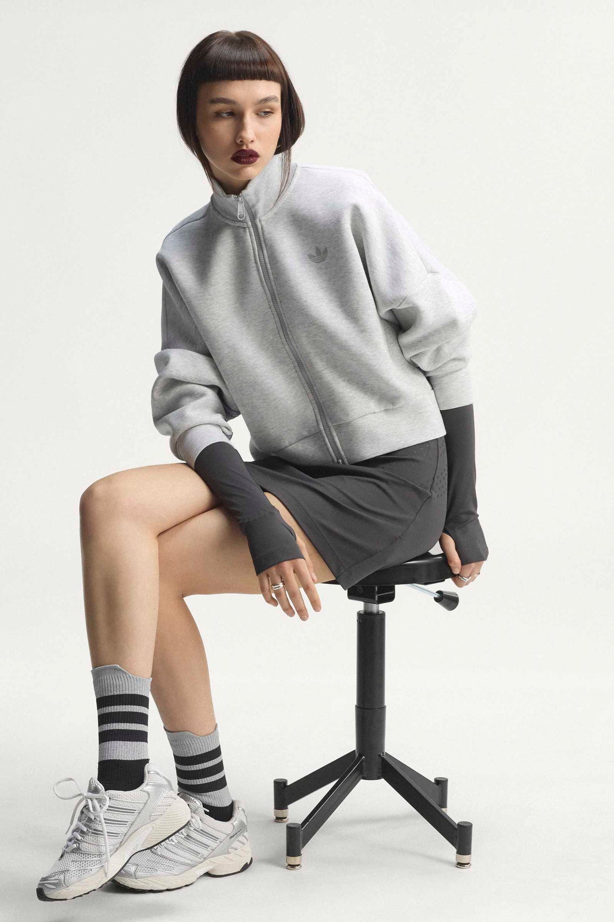 Spacer Sweatjacke - Light Grey Heather